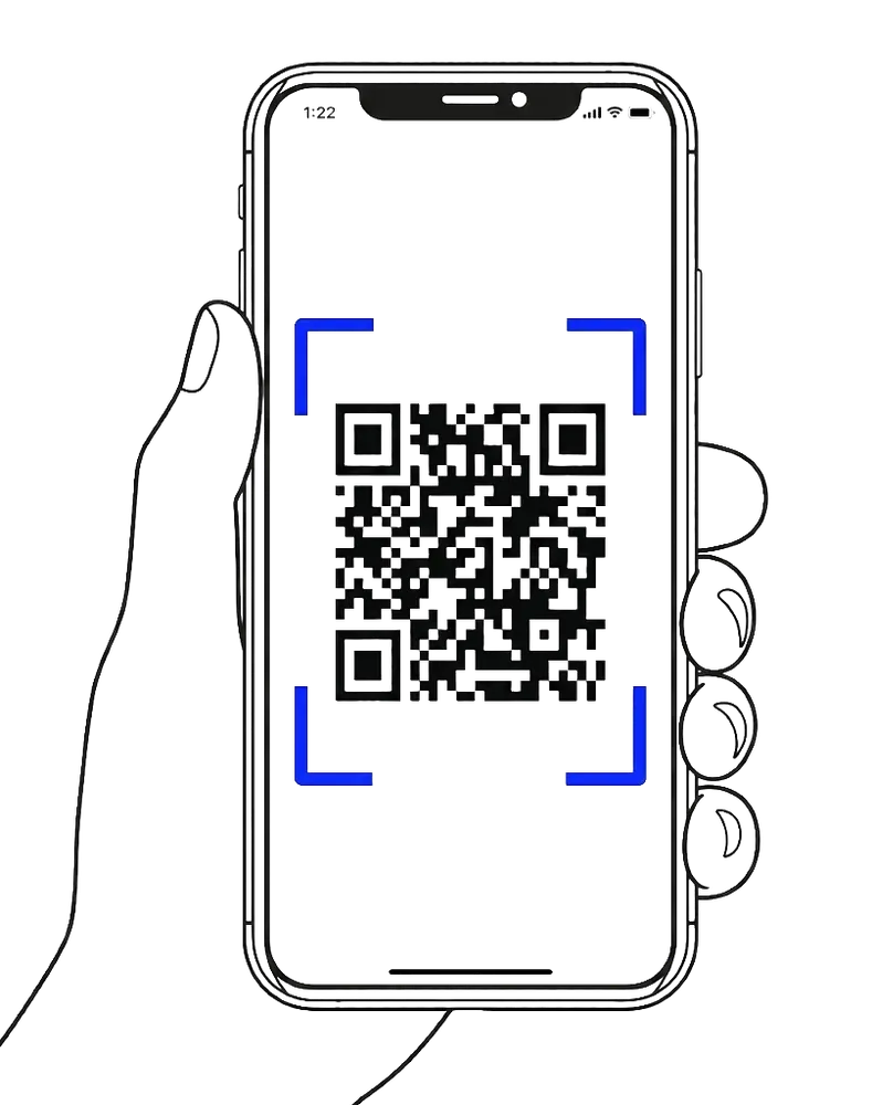 スマートフォンでQRコードを読み取る